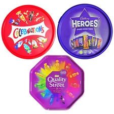 Cadbury Chocolate Tubs Celebrations Heroes Roses Quality Street Selection