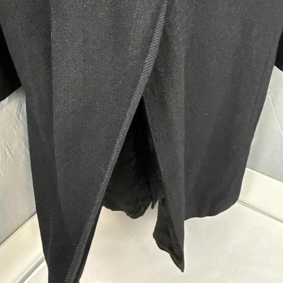 VTG Burberrys Mens Overcoat 100% Wool 42” Black Double Breasted England Trench - Image 4 of 4