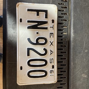 1961  Texas License Plate