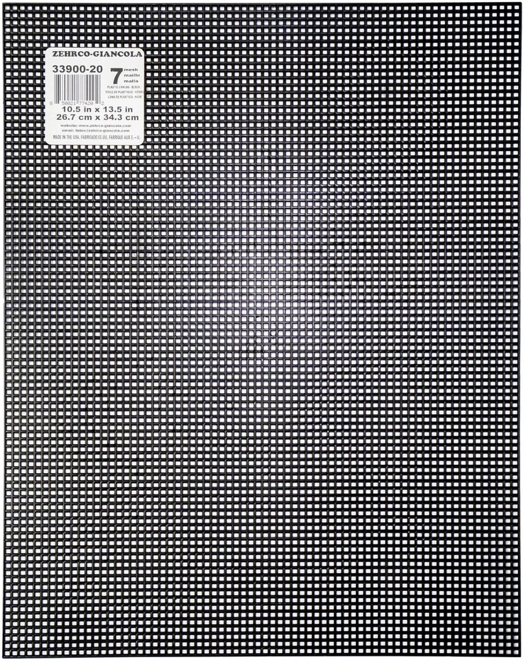 Darice 4-Pack Plastic Mesh Canvas Sheets 10.24x13.19 in 7 Count 1.8mm Hole Black - Image 2 of 4