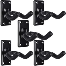 Sound Harbor 5 Pack Guitar Wall Hanger Mount - Black Guitar Hook Holder for A...