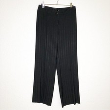 Armani Collezioni black striped wool blend trouser pants size 2
