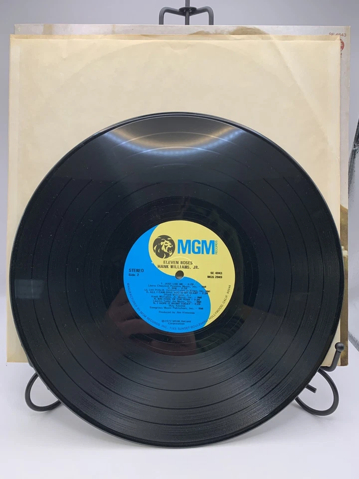 Hank Williams Jr. Eleven Roses Record Vinyl LP - Image 4 of 4