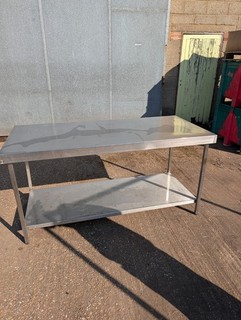Stainless Steel Table Two Tier Large 180cm