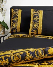 NIB Versace Home Bed Sheet Set 4 Pieces Black...