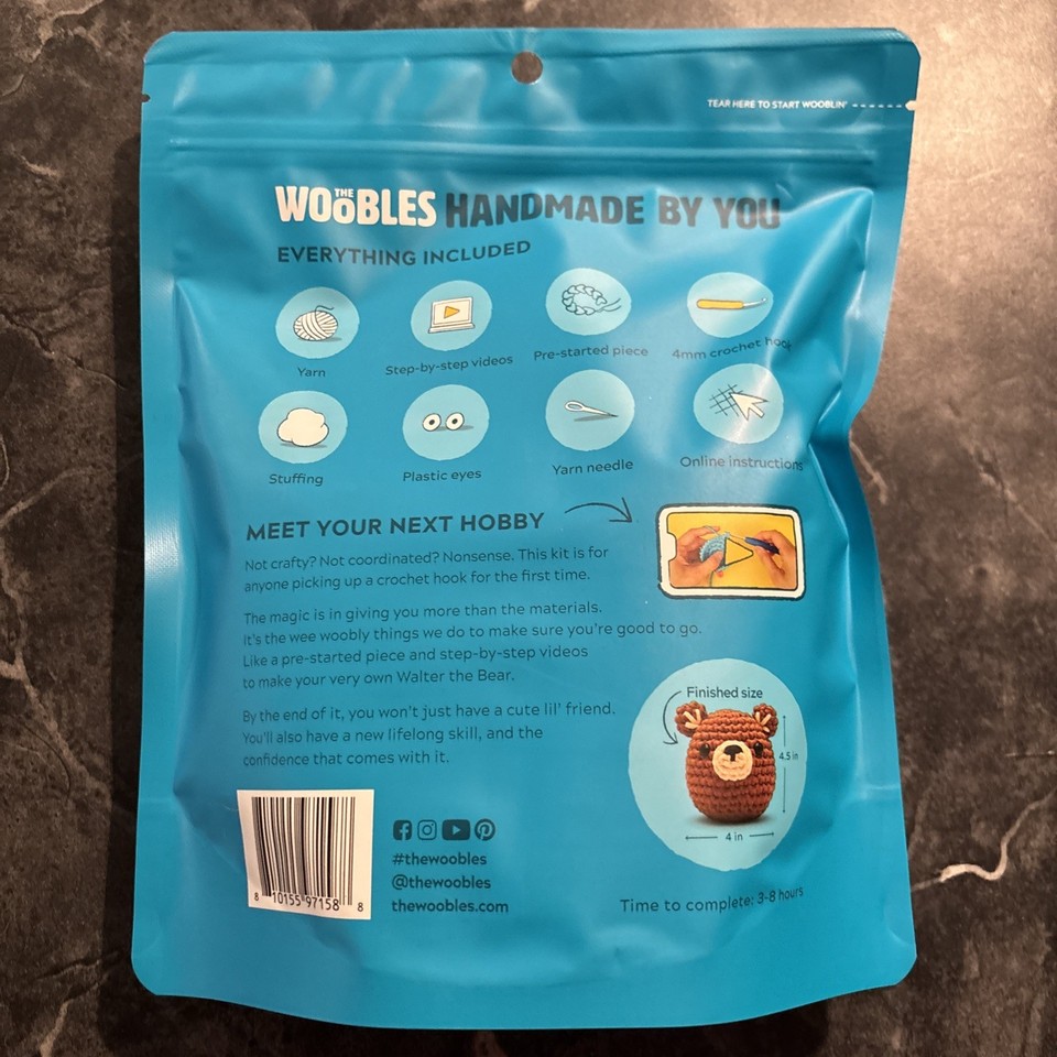 The Woobles Walter the Bear Learn to Crochet Kit For Beginners | eBay