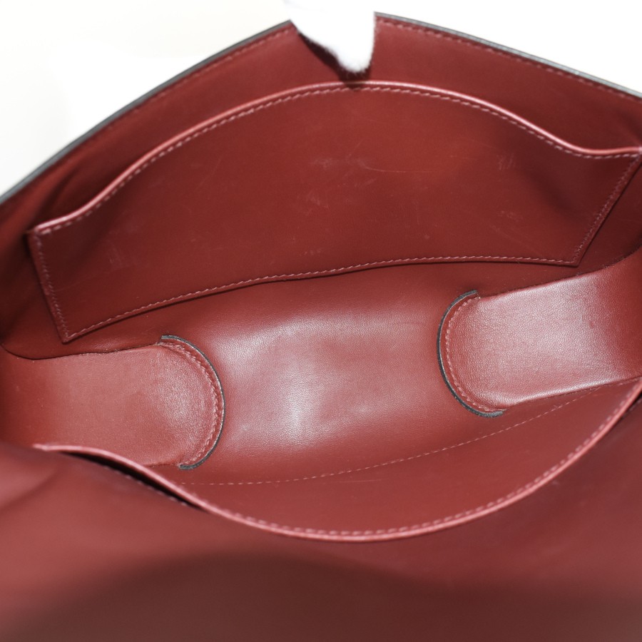HERMES Cherche Midi 25 Shoulder Bag Burgundy Leather T00R | eBay