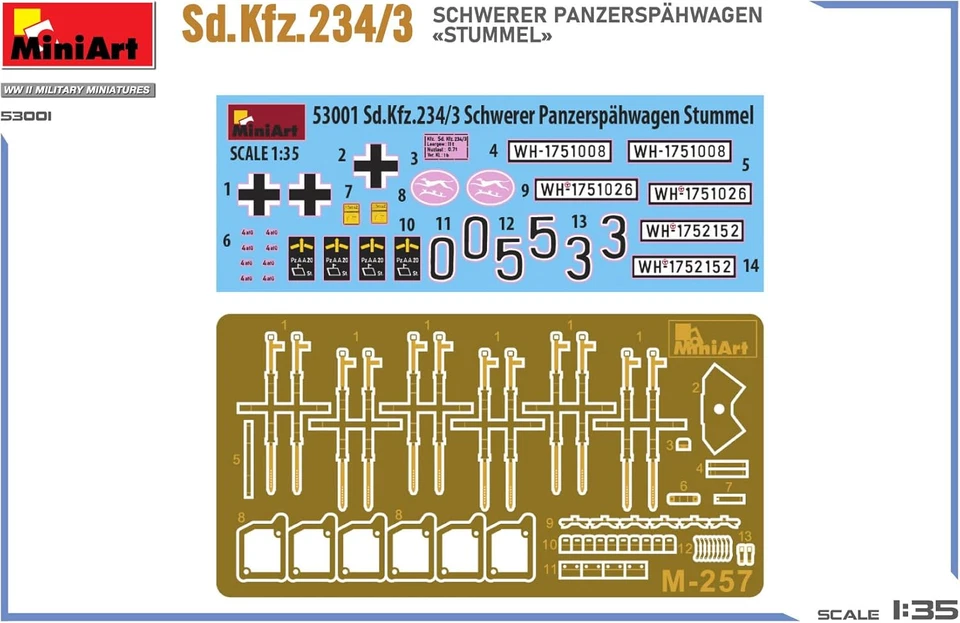 Mini Art 53001 1:35 Sd.Kfz.234/3 Schw. Panzer Stummel - Riproduzione Fedele, Mod - Immagine 3 di 4