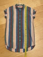Madewell Women’s size L Shirt Dress Flagstaff Stripe Linen Cotton beach
