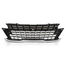 Front Bumper Upper Grille W/ Camera Hole Chrome Fit For 2022-2024 Kia Carnival