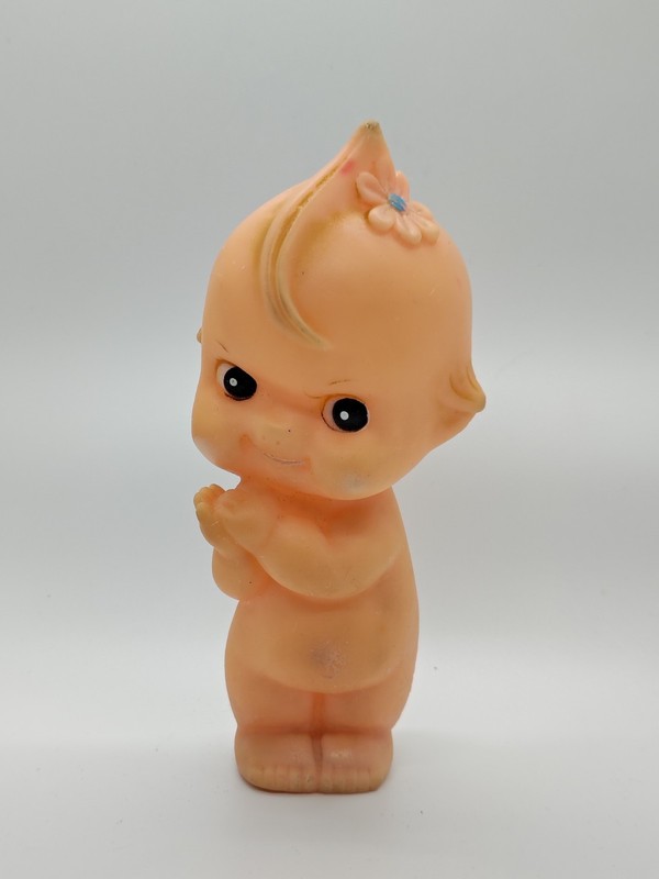 Vintage Kiddie Prod. Baby Girl Bathtime Toy W/Squeaker Made In Taiwan