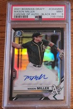 2021 1st Bowman Chrome Draft Mason Miller AUTO - BLACK Refractor /75 PSA 9 🔥