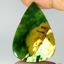 52.60Cts 100 Natural Chrome Chalcedony Pear Cabochon Gemstone 30X44X6MM