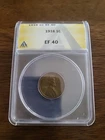 1915 Lincoln Wheat Cent Penny 1c ANACS EF40 BN