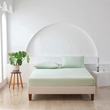 ESSN 500TC Cotton Sateen Fitted Sheet Set Sage - King