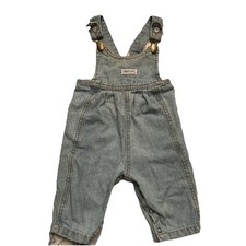 Vtg Guess Overalls Baby Girl 3M Blue Light Wash Denim USA Made Pleats