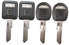 Strattec 4 Keys Set - New GM Logo OEM'E' Ignition +'H' Doors/Trunk Key Blanks 