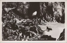 Interior Sea Lion Caves Oregon Coast Highway 101 RPPC Sawyers Postcard