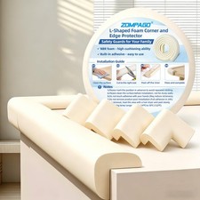Baby Proofing Edge Protector,4 Corner Guards Foam L-Shape -Adhesive Corner Gu...