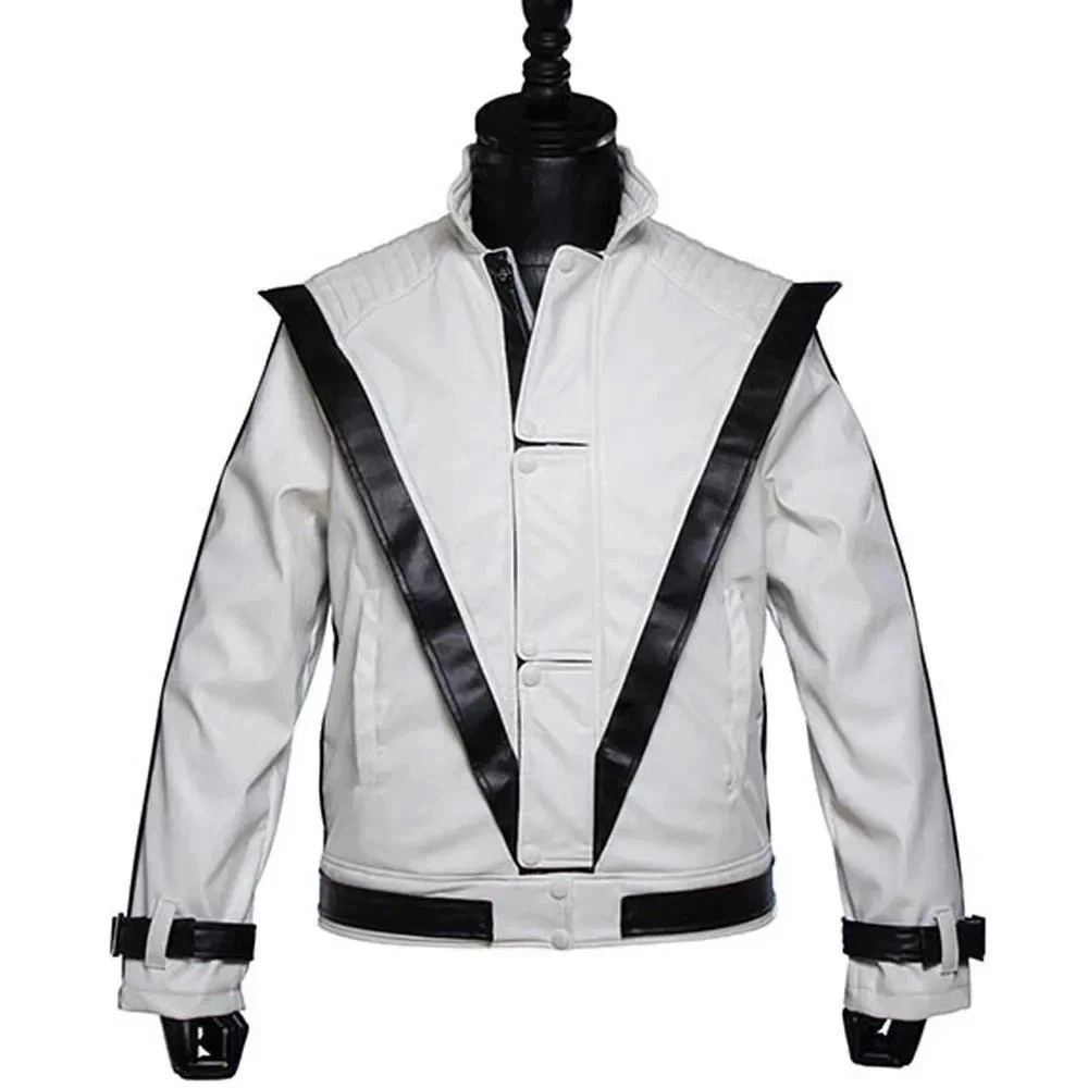 Mens Michael Jackson Thriller Jacket White Black Retro Biker Leather Pop Coat
Opens in a new window