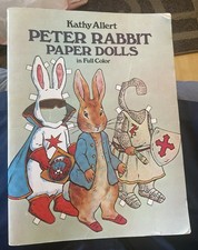 Livre pour poupée en papier Peter Rabbit, 1982, 16 pages, non découpé, Kathy Allert, vintage non découpé