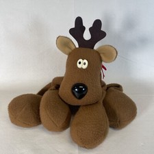 Vintage 8" Inch Hallmark Rodney Reindeer Large Brown Felt Sitting Floppy