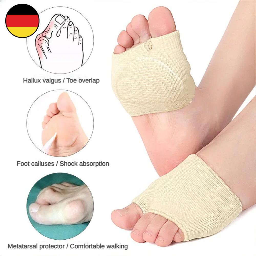 Silikon Mittelfuß Polster Zehen Trenner Schmerz Linderung Vorfuß Socken Einleges