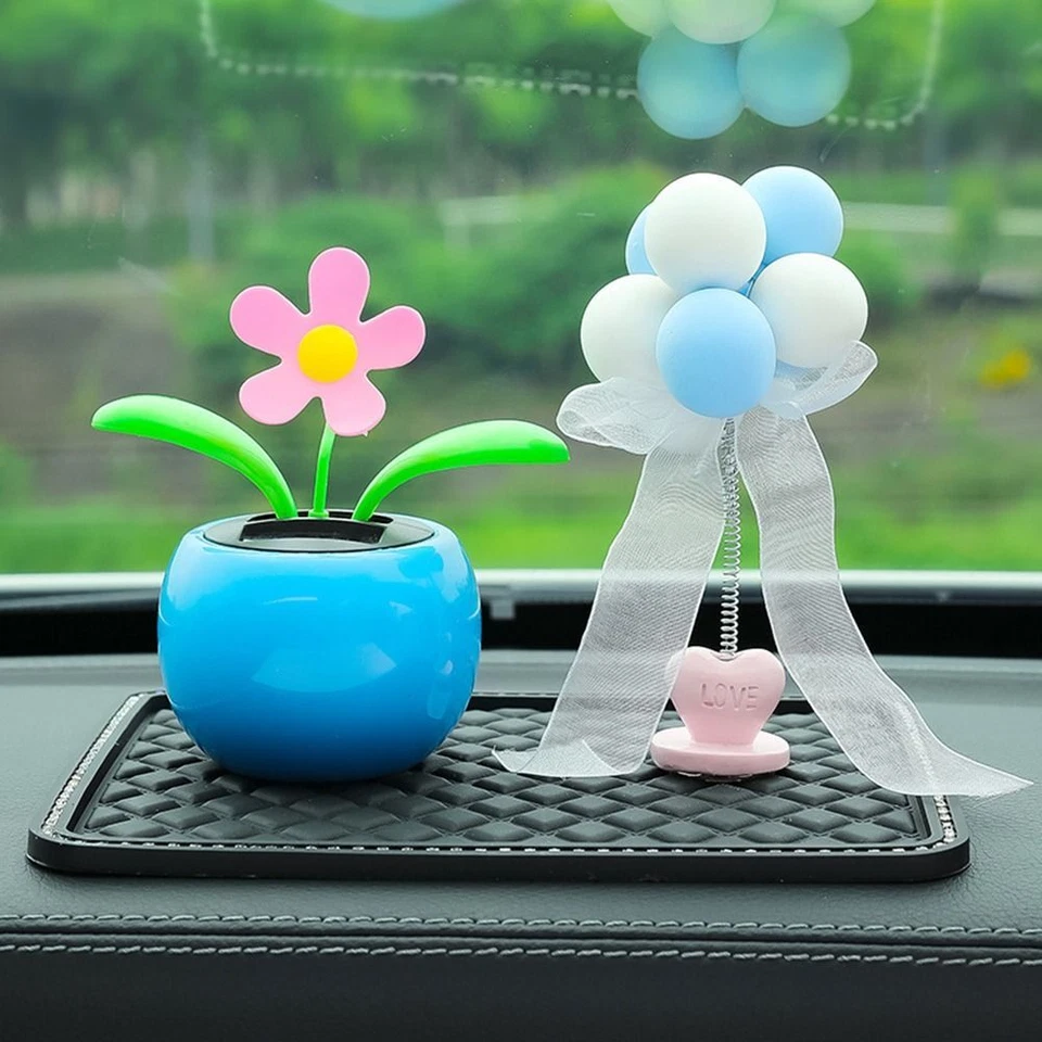 Swinging Toy Automobile Dashboard Decoration Solar Powered Dancing Flower - Image 4 of 4
