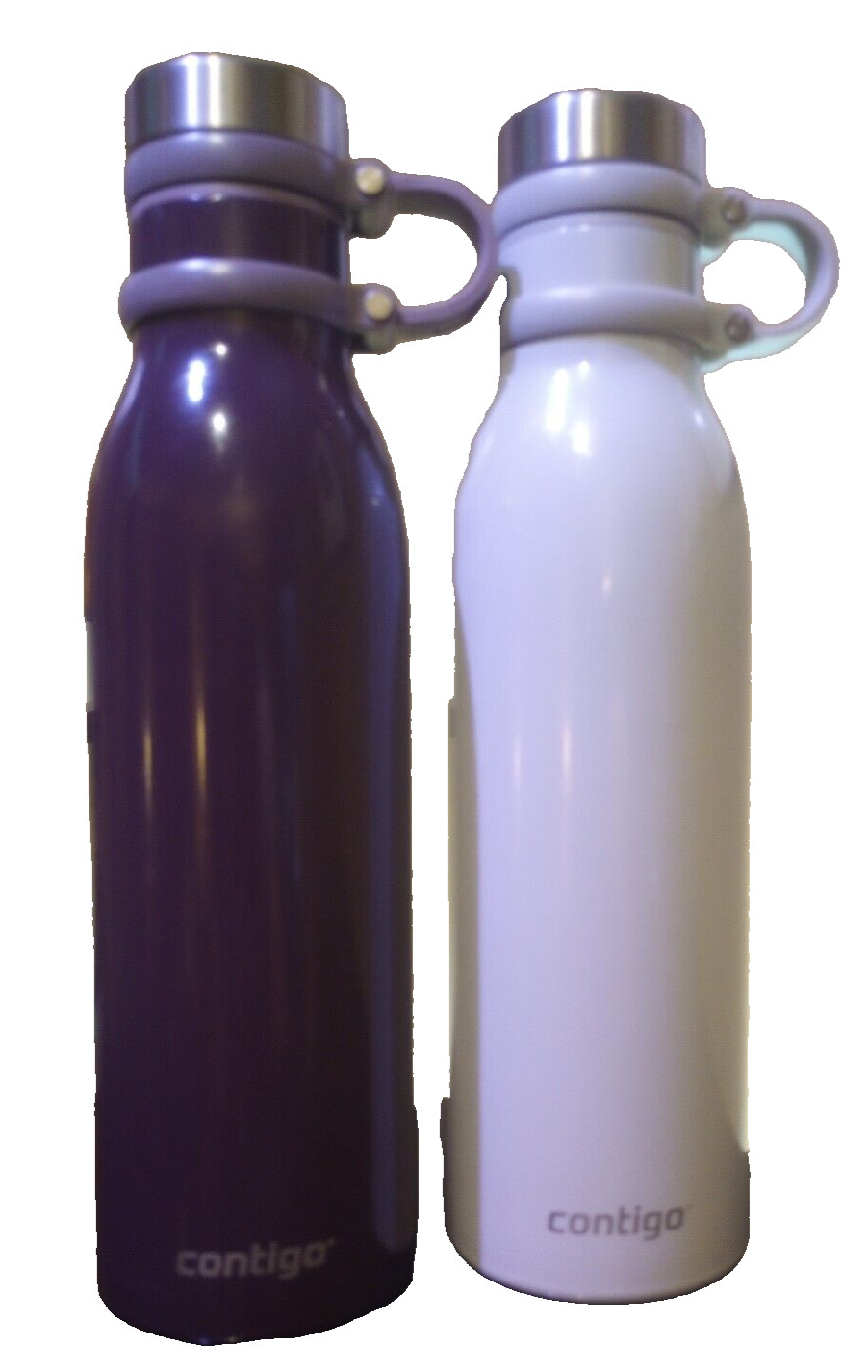 Contigo Matterhorn Insulated Thermos 20oz Lot Of 2 Bottles Grey and Purple NEW