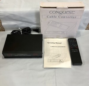 Conquest Brand CATV Cable Converter Box With Remote Control in Box with Manual