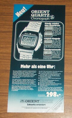 Rare Advertising Vintage Orient Watches - Orient Quartz Chronograph #2 1977