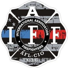 4 Inch NON-Reflective IAFF Blue Red Line Maltese Flag Sticker Decal 7073