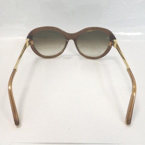 LOUIS VUITTON Petit Soupcon Cat Eye Sunglasses Brown Gold Z0487E with Case Used - Picture 5 of 13