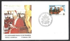 1993 VATICAN SPECIAL TRAVEL ENVELOPE JOHN PAUL II KAMPALA UGANDA - BV11