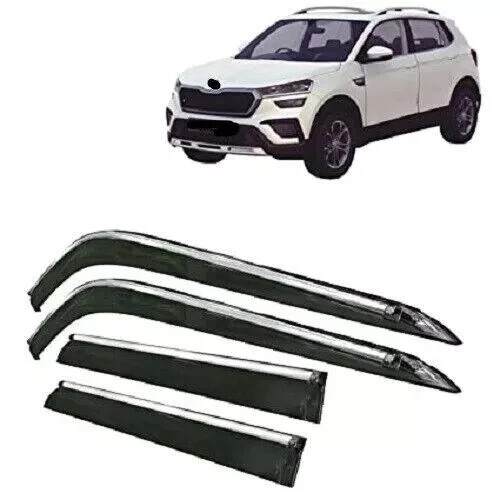 Car Wind Deflectors Rain Guard Door Visors for Skoda Kushaq, Model Year 2021 4p