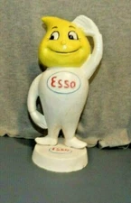 ESSO GASOLINE OIL DROP BOY "Drip" CAST IRON BANK PROMOTIONAL 9" TALL Saluting D