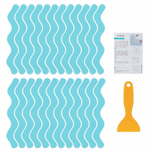 24pcs Bath Tub Shower Treads Non Slip Anti Skid Safety Applique Strips Grip - Picture 13 of 14