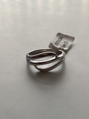 925 Silber Wellen Design Ring Gr. Q Neu