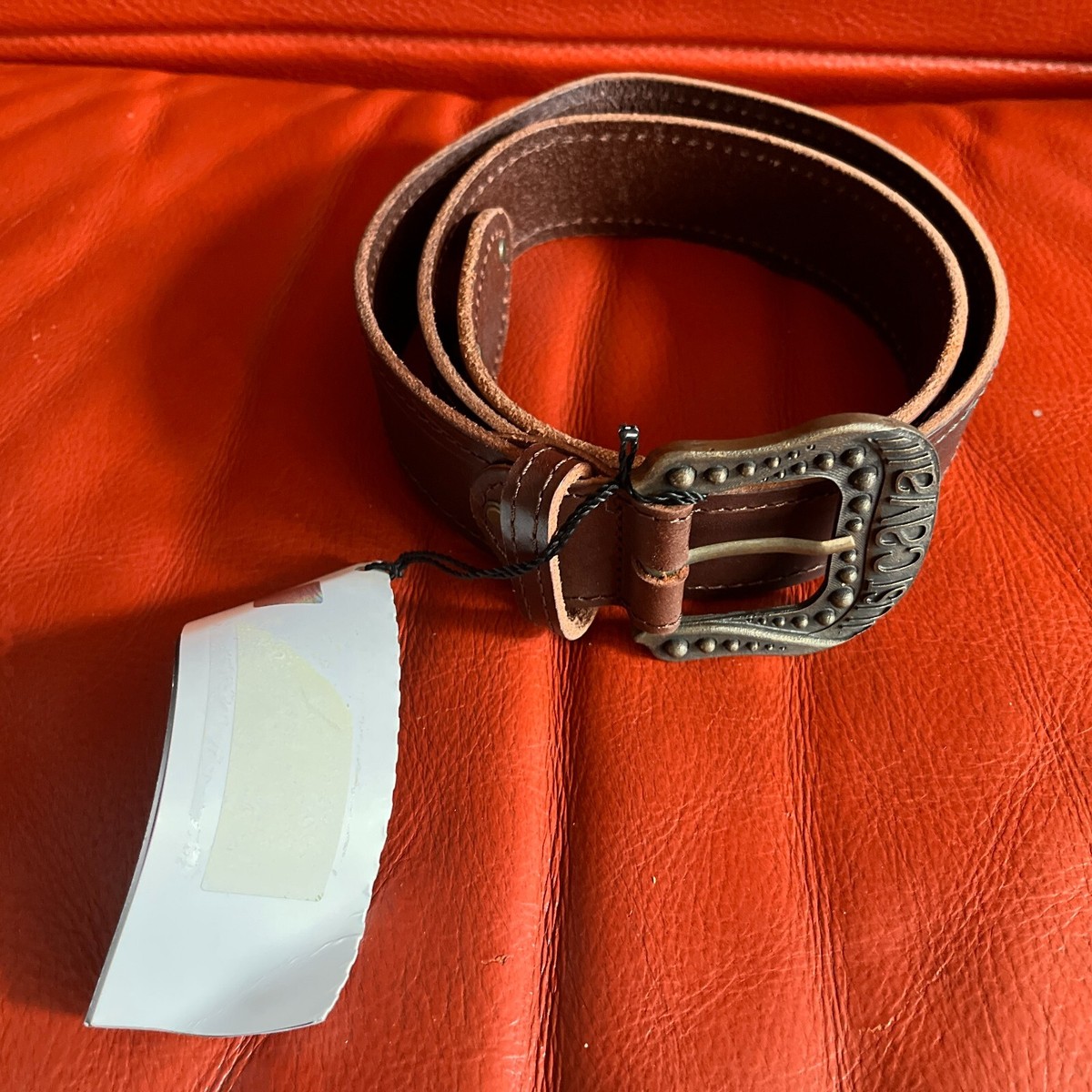 Just Cavalli Leather Belt Brown Size M 90 Brand New Made In  display picture 3