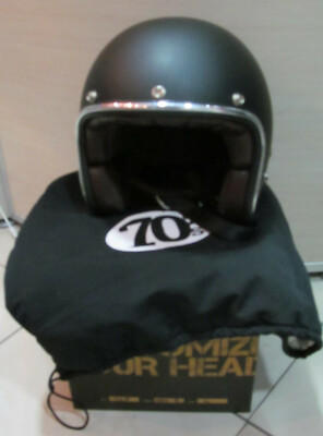 CASCO JET 70'S HELMETS TG. L NERO OPACO - PER SCOOTER MOTO CUSTOM VINTAGE |  eBay