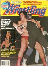 AM515  Bob Backlund  Masked Superstar   signed Vintage Wrestling Magazine w/COA