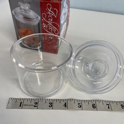 Acrylic Jar NEW in dented box Lid K-0826B Size: 3x3.75 (w/o lid) - Afbeelding 8 van 17