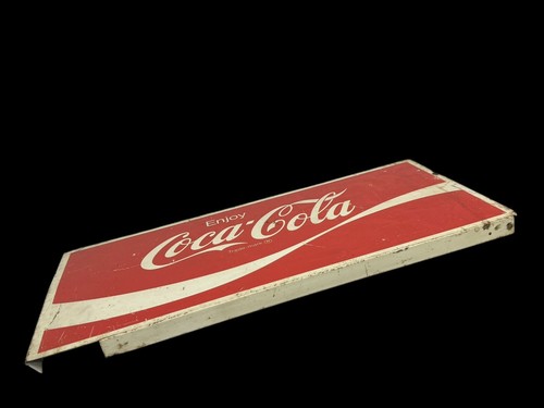 VTG 70's Enjoy Coca Cola Soda Ad Metal Sign 23" X 10" WAVE Trademark Heavy Metal - Picture 3 of 8
