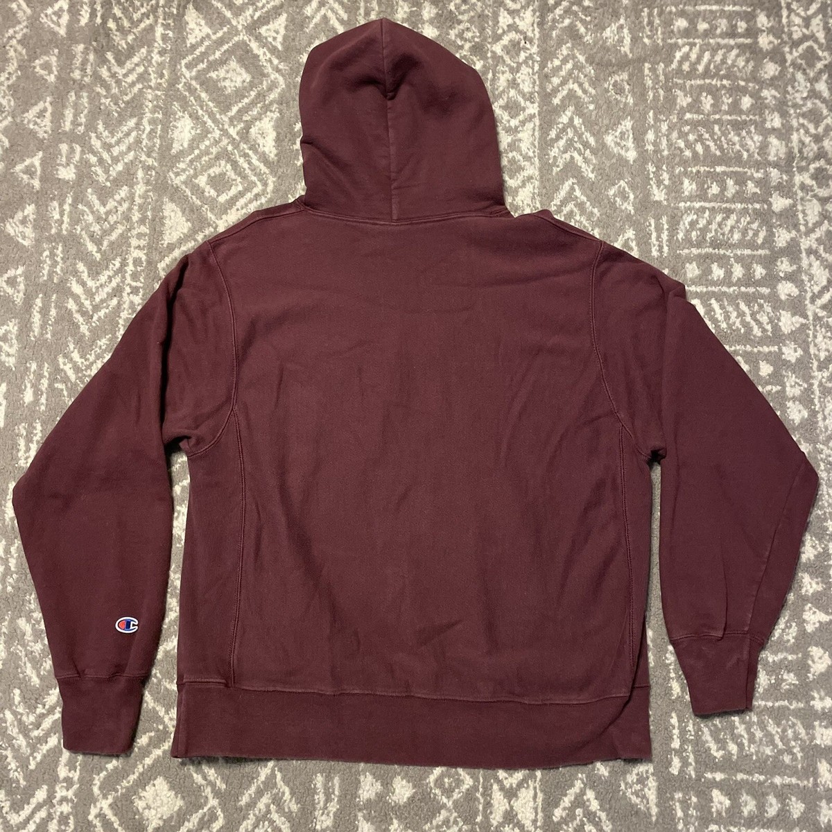 Champion 1P LOGO VELOR PULLOVER BURGUNDY Champion Reverse Weave