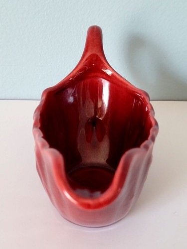 Metlox Pottery Poppytrail Calif. Gravy Boat Cranberry Red Lotus Pattern 1980's - Picture 17 of 23