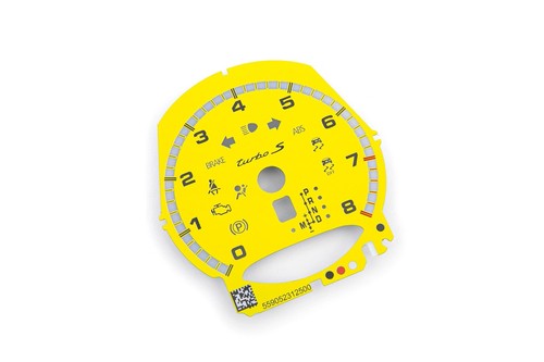 Porsche 911 991 Turbo S Tachometer 8000 RPM Automatic Yellow Gauge Face - Picture 2 of 4