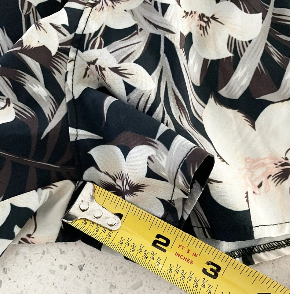 Pantalones Cortos Hawaianos Hurley Para Mujer’s S Blanco y Negro Floral Tiro Bajo Playa Natación Foto 2 de 4