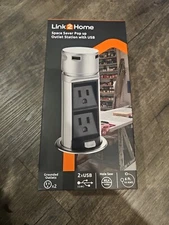 Space Saver Pop Up-Outlet 2 Power Outlets 2 USB Ports 2.4 Amp - EM-PU-200E