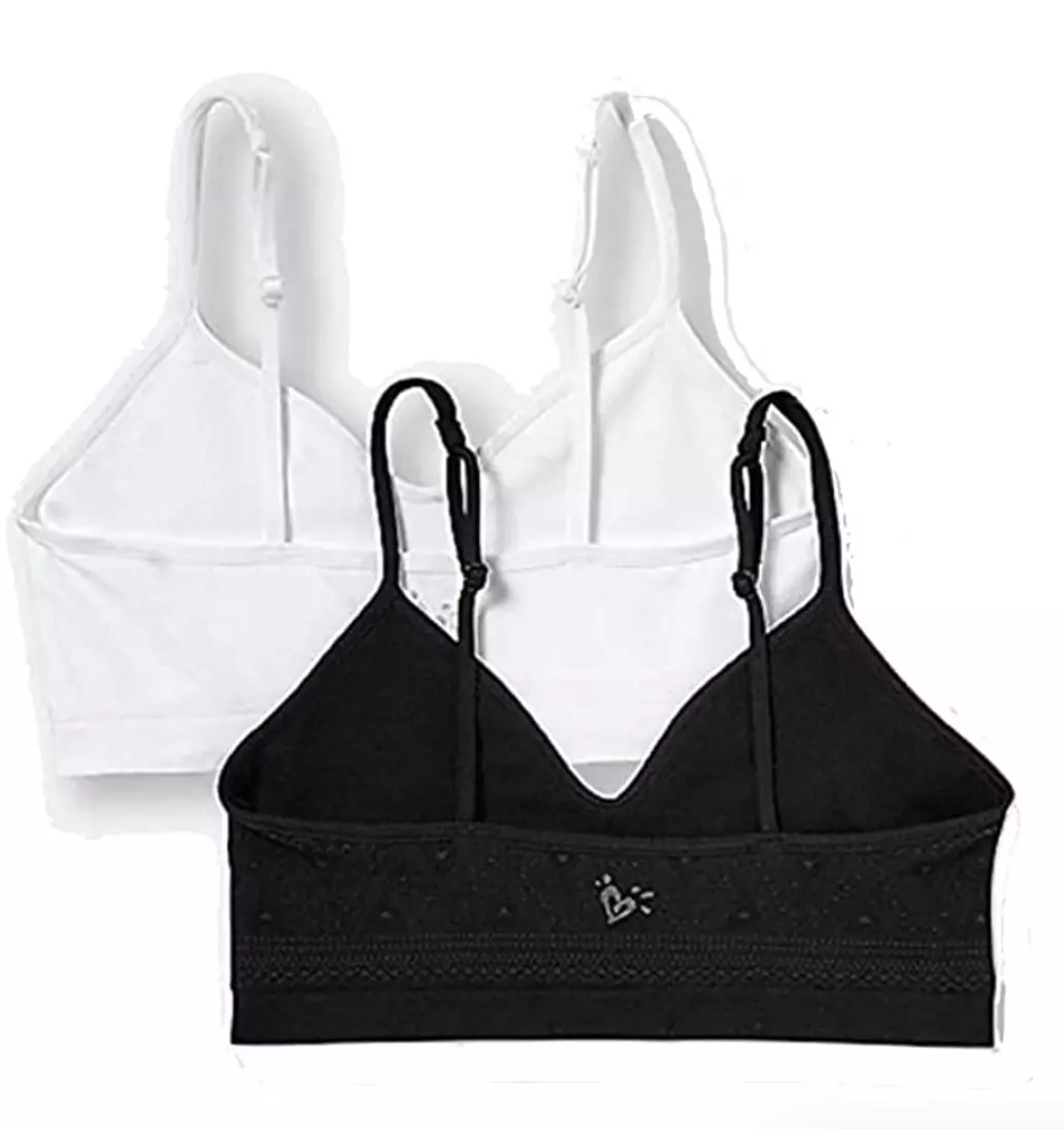 2 Pack Justice Girls Everyday Bra - White/Black