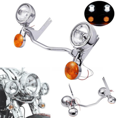 Chrome 4.5'' Passing Light Turn Signal Bar For Harley Electra Glide Ultra Classic